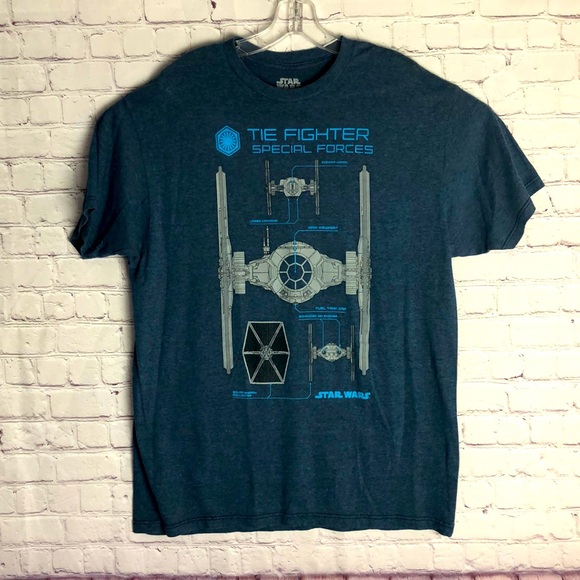 Star Wars Men's BlueTie-Fighter Tee. Size XL